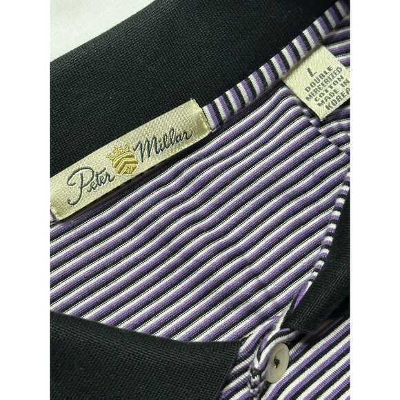 Bonita Bay Club Peter Millar Polo Golf Men’s Large Striped Mercerized Cotton - Picture 4 of 8